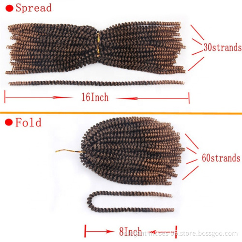 8Inch Ombre Spring Twist Hair Jamaica Bounce Fluffy Twist Crochet Braids Synthetic Hair Extensions Braids Kinky Curly Twists